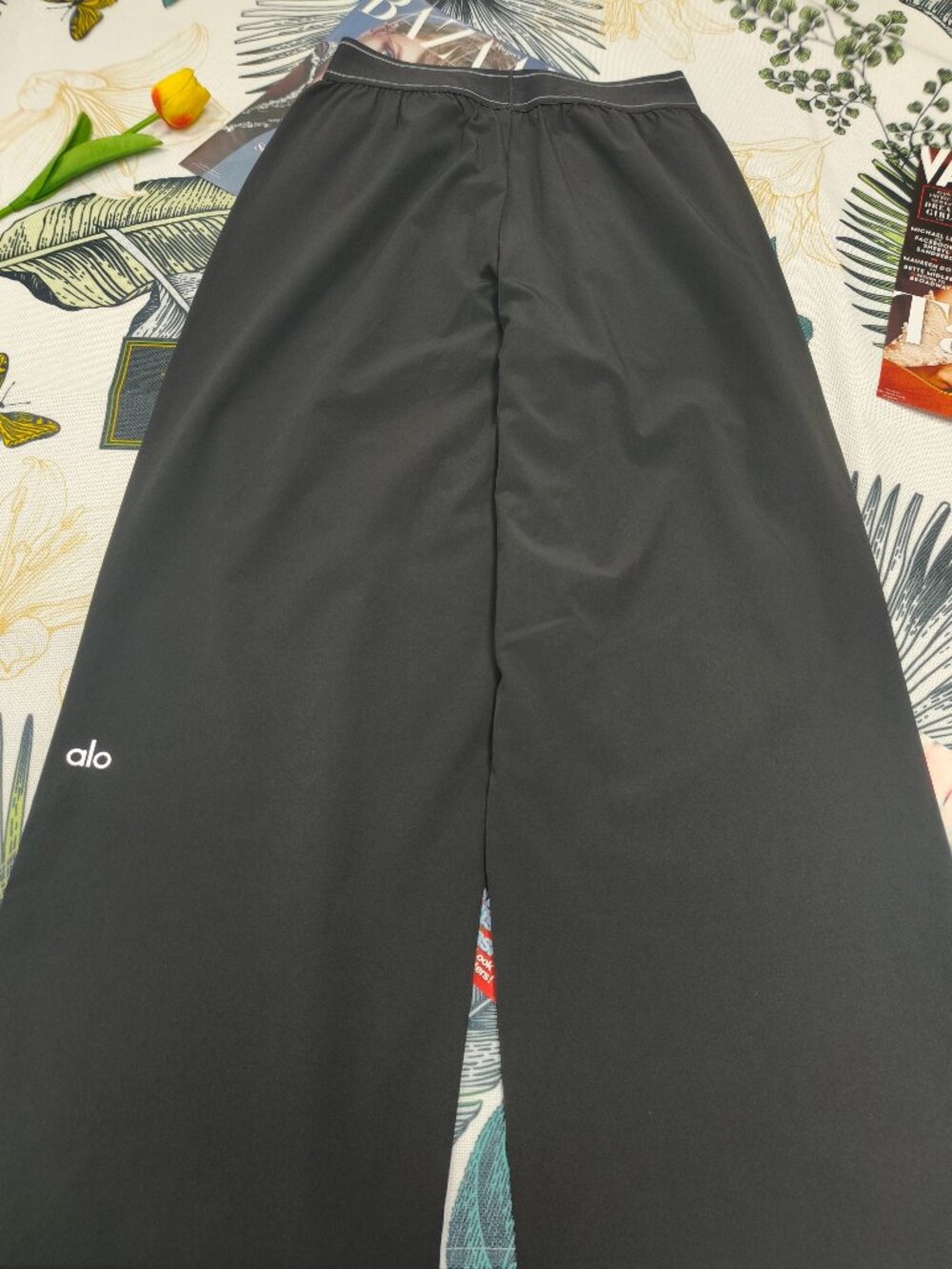 Alo Yoga Regular Suit Up Trouser Black Wide Leg Pants👖Summer Lightweight Breezy - Picture 7 of 7